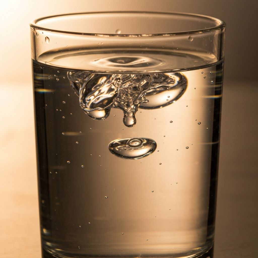 Вода са светлошћу која се прелама кроз пиће
